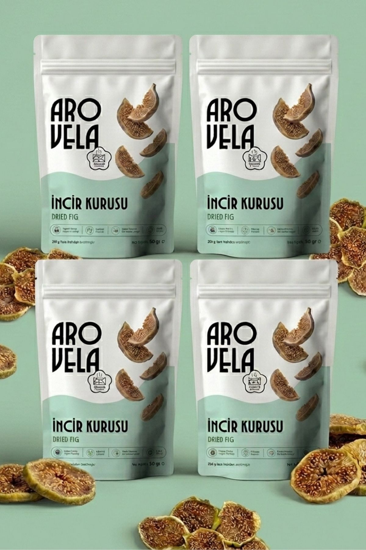 Geothermisch getrocknete Feigenchips 4 × 50 g