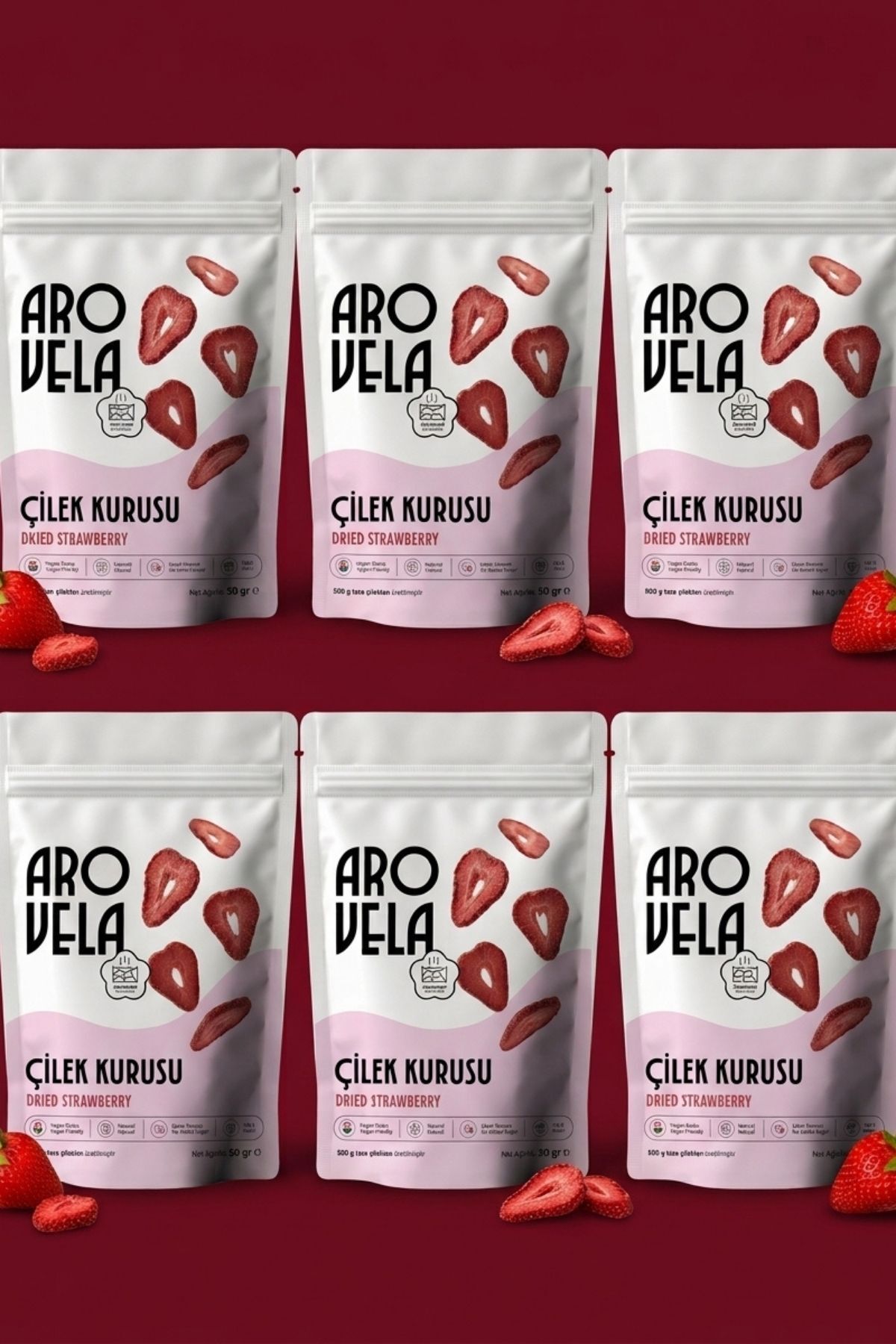 Geothermisch getrocknete Erdbeerchips 6 × 50 g