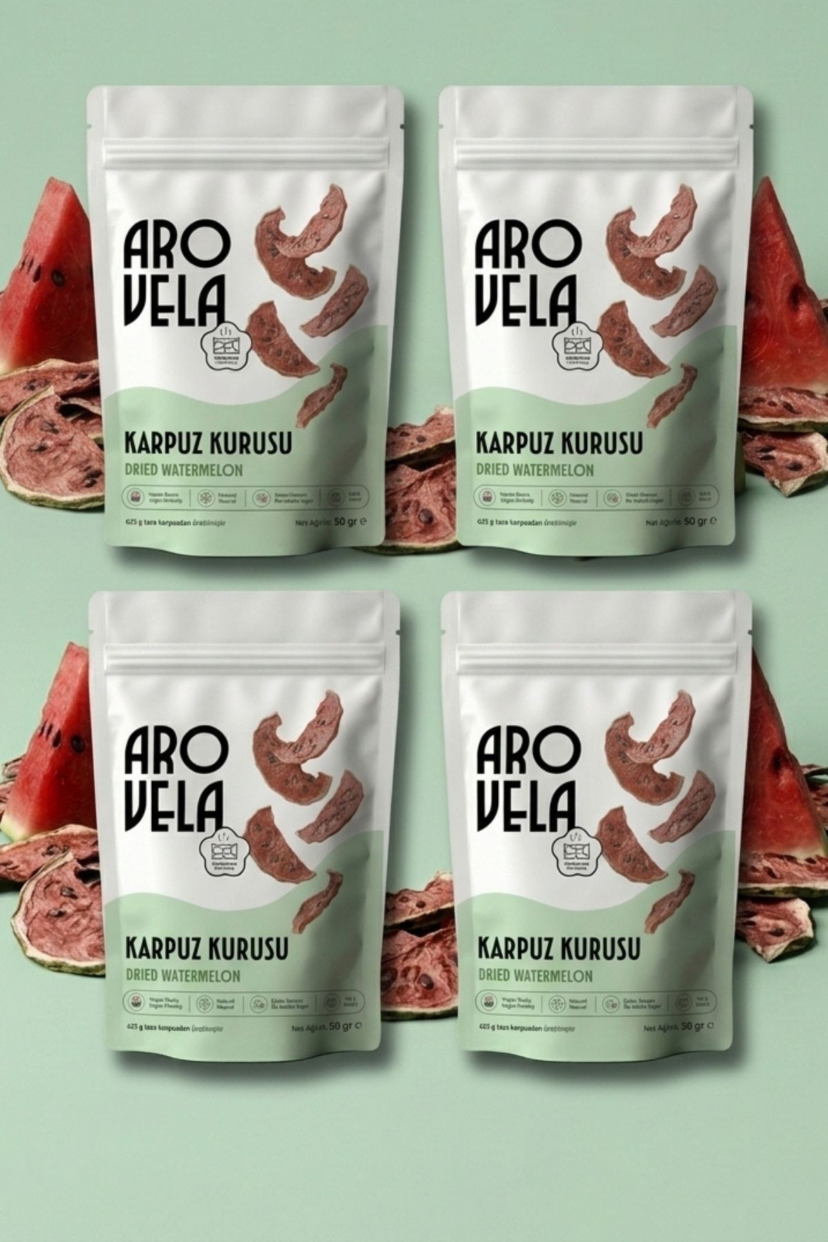 Geothermisch getrocknete Wassermelonenchips 4 × 50 g