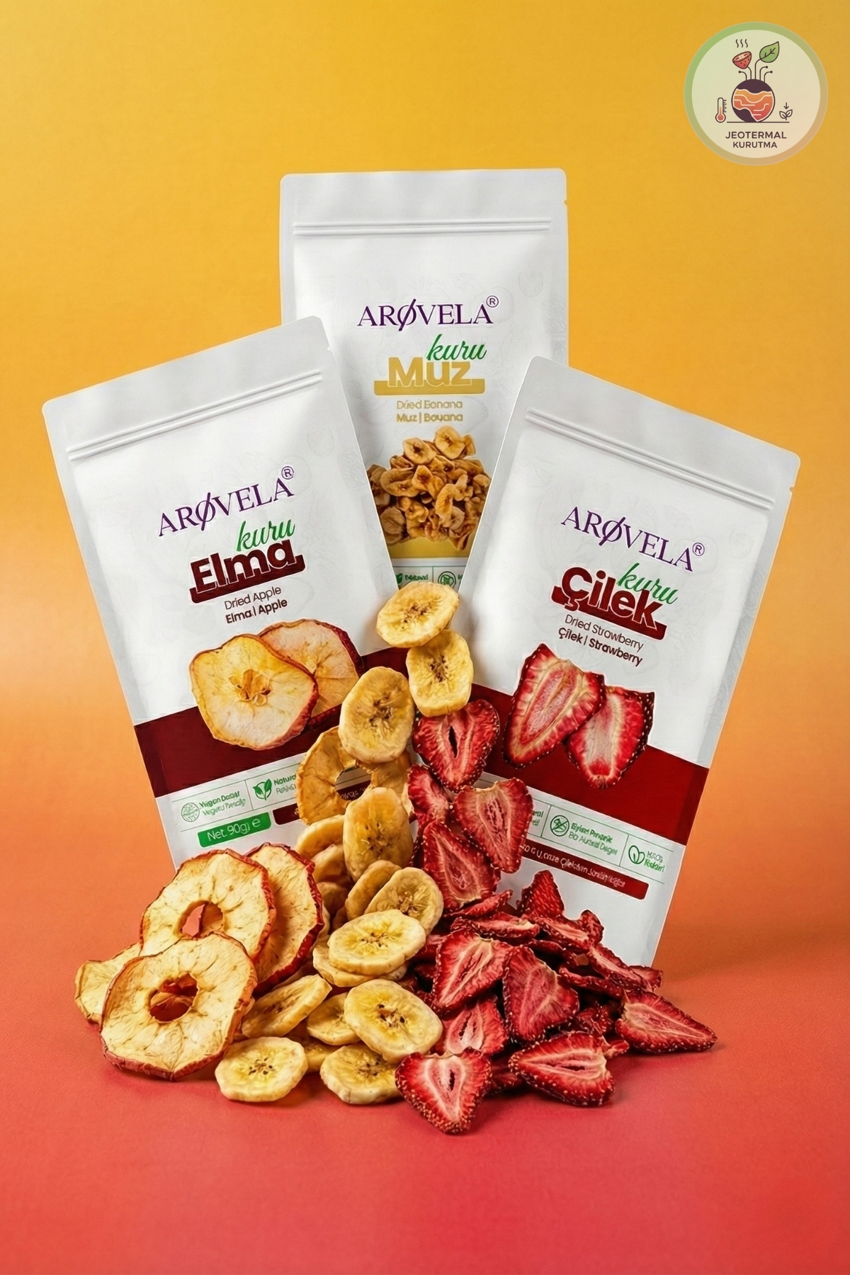 Kinder-Favoriten Fruchtchips-Trio (Banane, Apfel, Erdbeere) 3 × 50 g