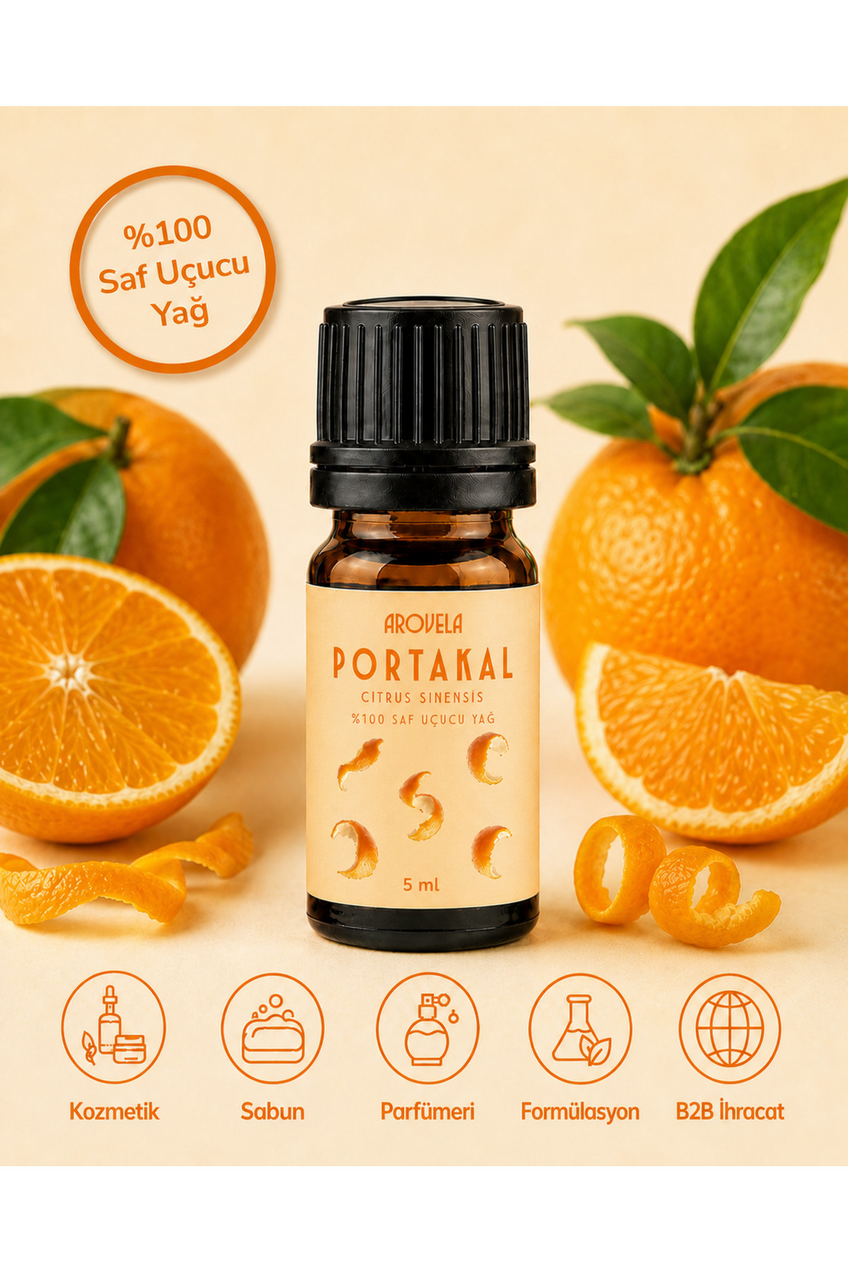 Reines ätherisches Orangenöl (Citrus sinensis) 5 ml
