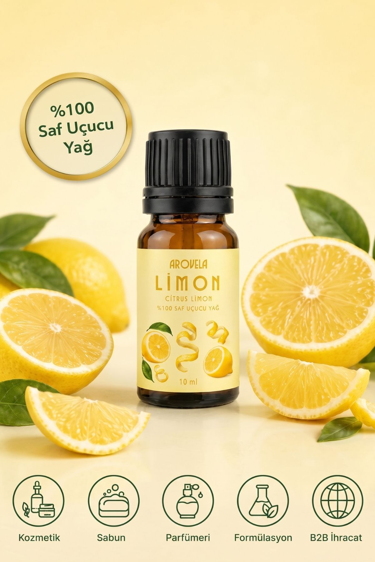 Reines ätherisches Zitronenöl (Citrus limon) 10 ml